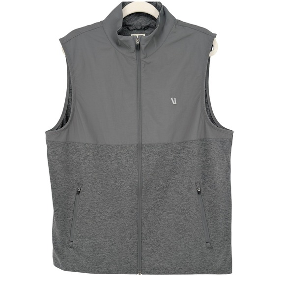 Vuori Other - Vuori Performance Vest Mens Large Gray Full Zip Mock Neck V286 Stretch Outdoor